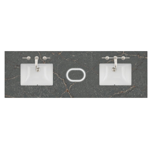 James Martin Vanities 72" Parisien Bleu Double 3cm Top With Sink and FreePower Wireless Charger (040)