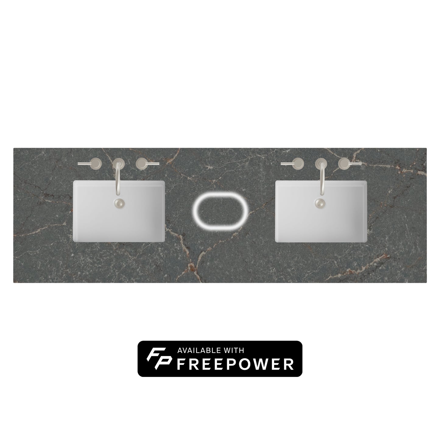 James Martin Vanities 72" Parisien Bleu Double 3cm Top With Sink and FreePower Wireless Charger