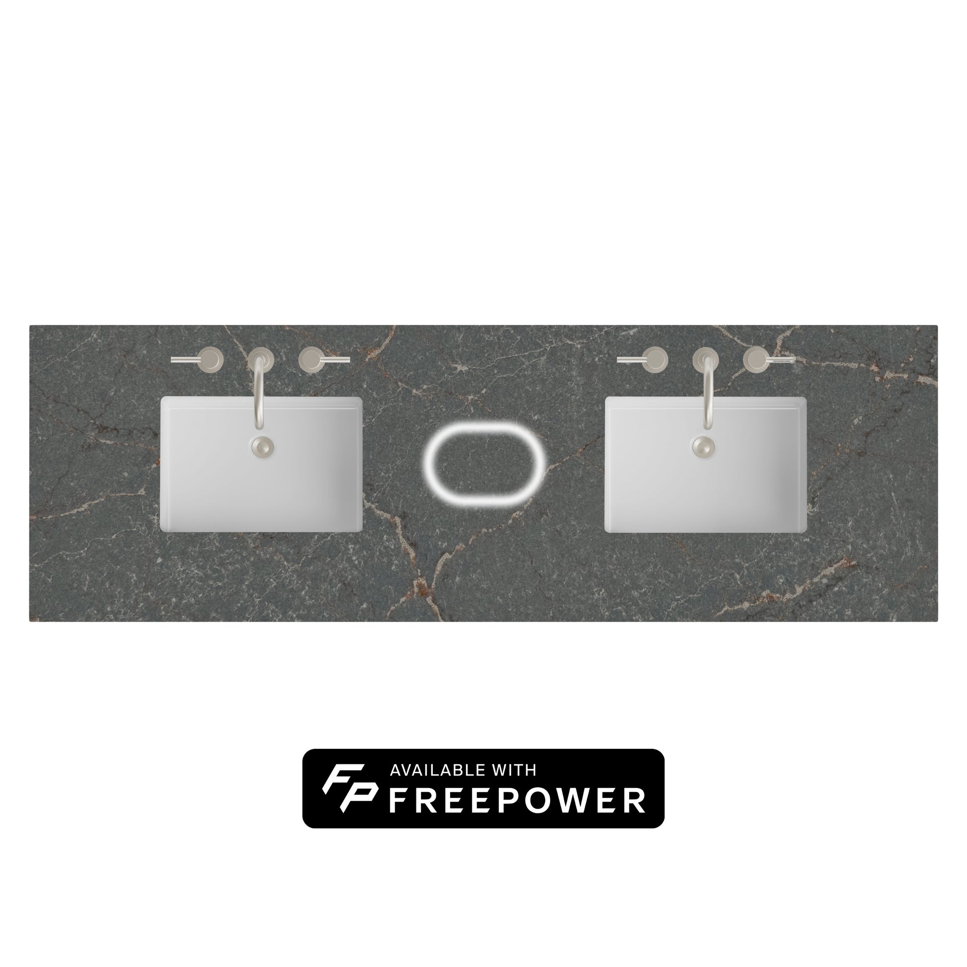 James Martin Vanities 72" Parisien Bleu Double 3cm Top With Sink and FreePower Wireless Charger