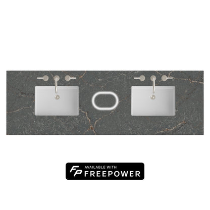 James Martin Vanities 72" Parisien Bleu Double 3cm Top With Sink and FreePower Wireless Charger
