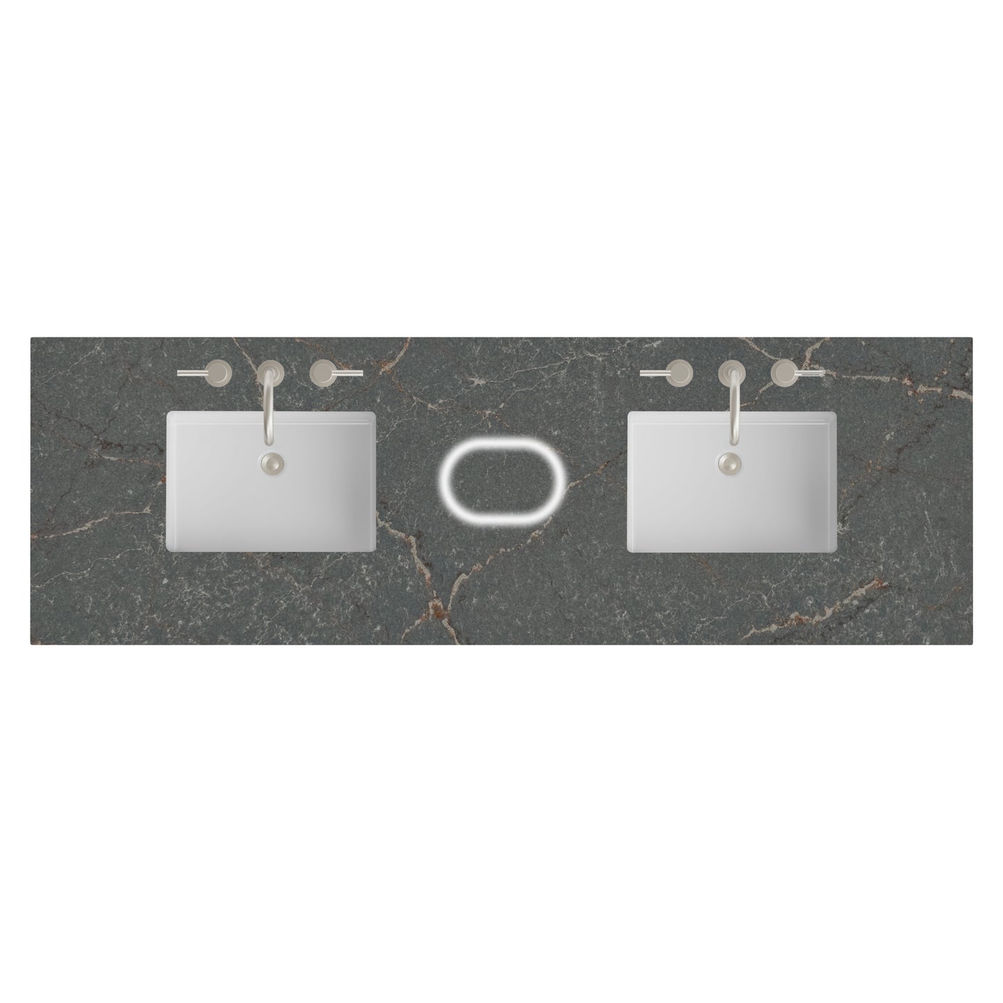 James Martin Vanities 72" Parisien Bleu Double 3cm Top With Sink and FreePower Wireless Charger