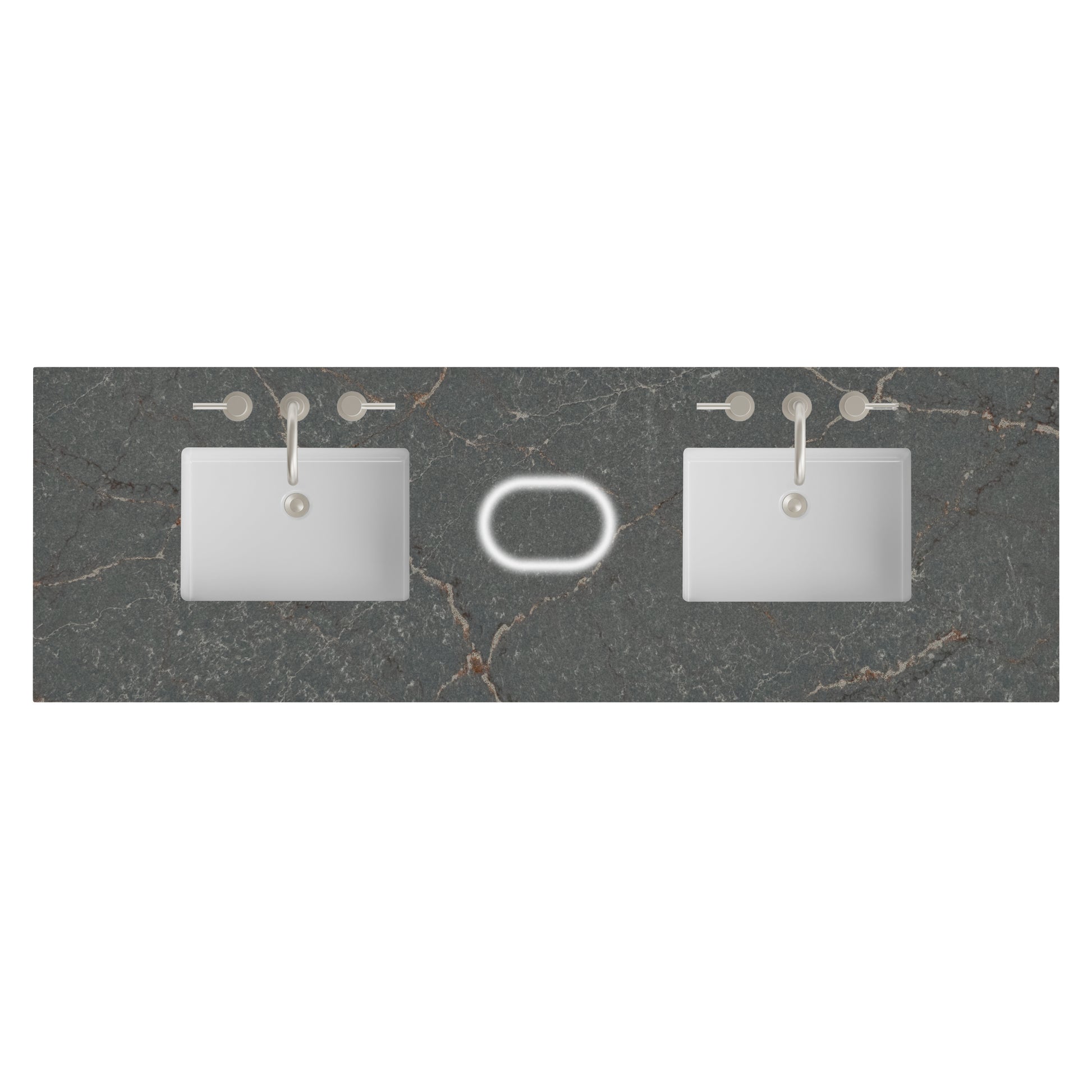 James Martin Vanities 72" Parisien Bleu Double 3cm Top With Sink and FreePower Wireless Charger