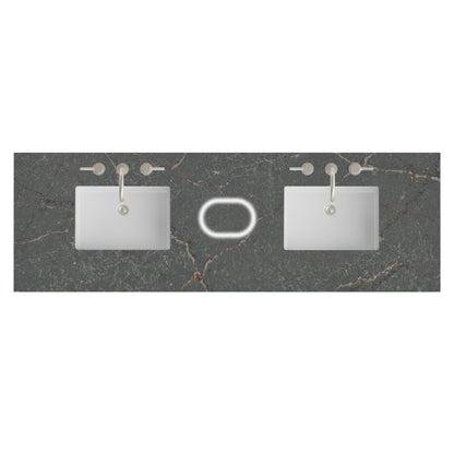 James Martin Vanities 72" Parisien Bleu Double 3cm Top With Sink and FreePower Wireless Charger