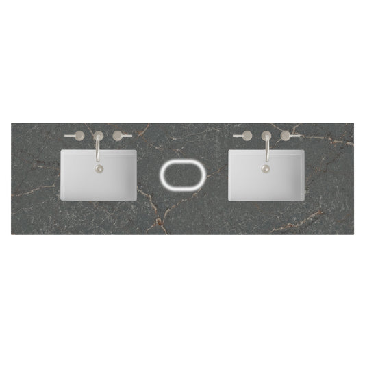 James Martin Vanities 72" Parisien Bleu Double 3cm Top With Sink and FreePower Wireless Charger