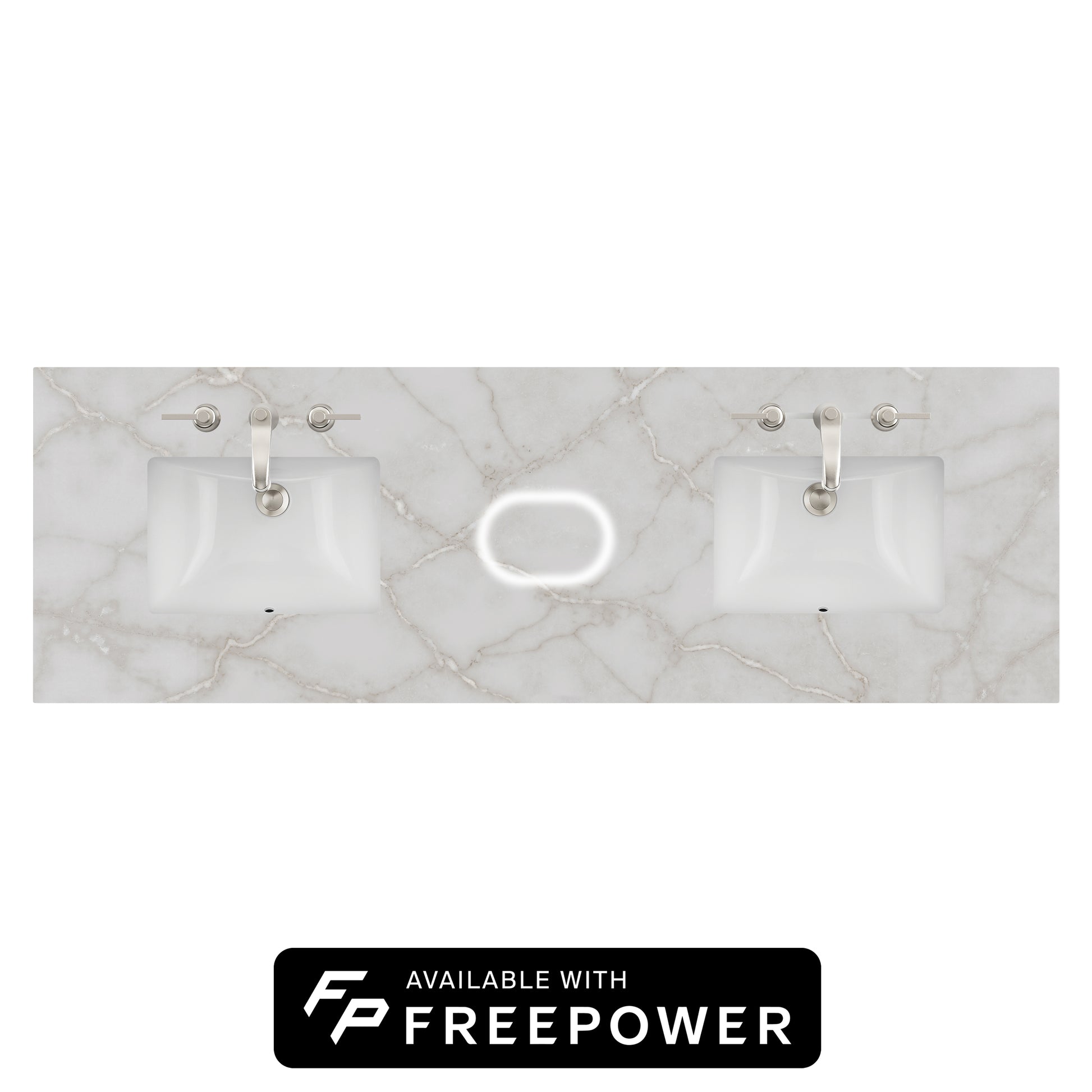 James Martin Vanities 72" Victorian Silver Double 3cm Top With Sink and FreePower Wireless Charger (040)