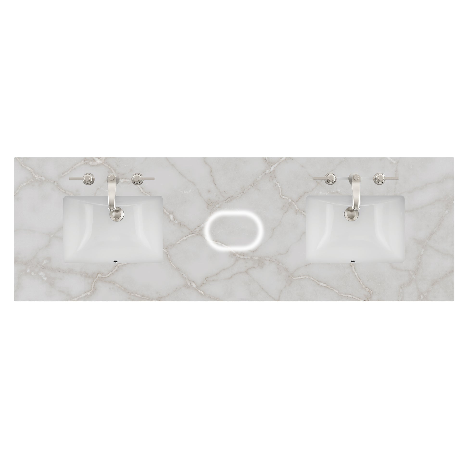 James Martin Vanities 72" Victorian Silver Double 3cm Top With Sink and FreePower Wireless Charger (040)