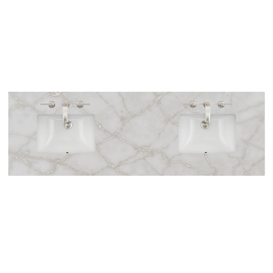 James Martin Vanities 72" Victorian Silver Double 3cm Top With Sink