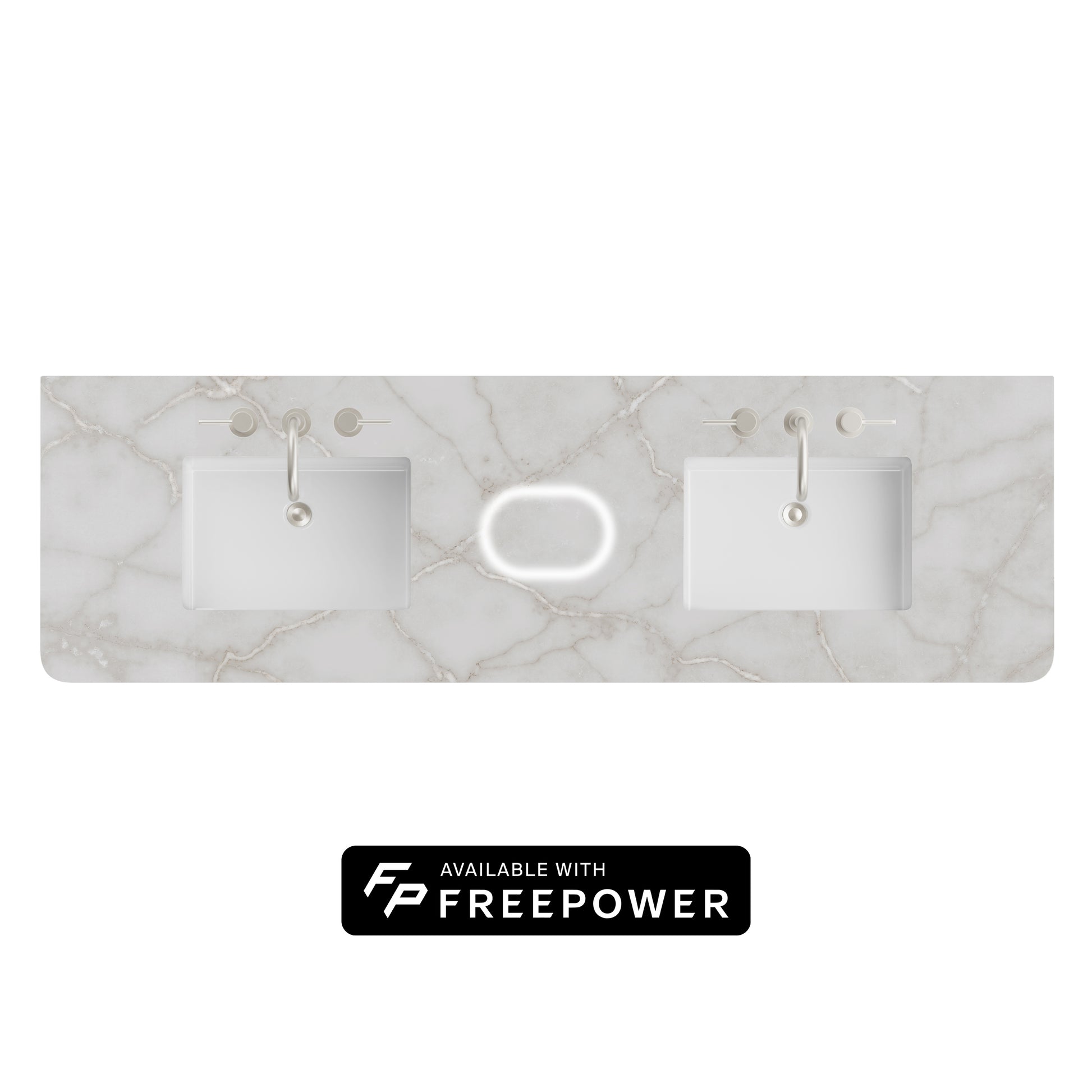 James Martin Vanities 72" Victorian Silver Single Radius Cut 3cm Top With Sink and FreePower Wireless Charger