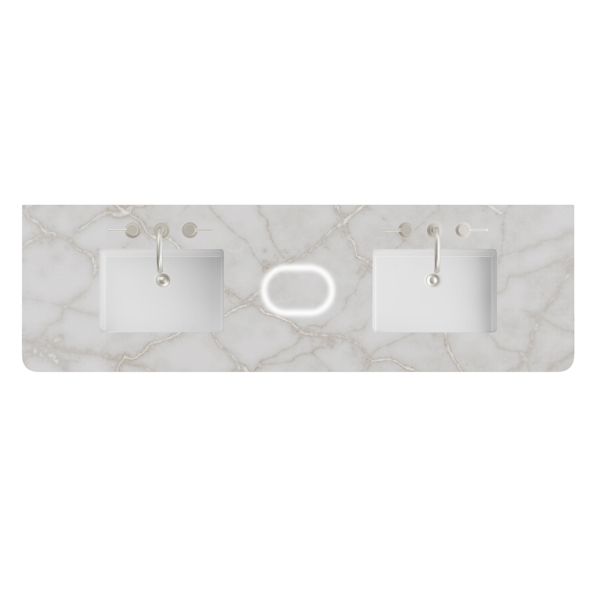 James Martin Vanities 72" Victorian Silver Single Radius Cut 3cm Top With Sink and FreePower Wireless Charger