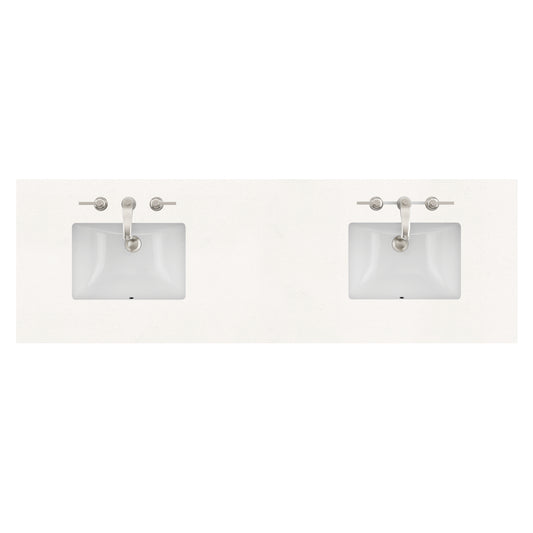 James Martin Vanities 72" White Zeus Double 3cm Top With Sink