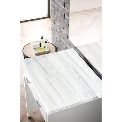 James Martin Vanities Addison 30" Glossy White Free-standing Makeup Countertop With 3cm Arctic Fall Solid Surface Top