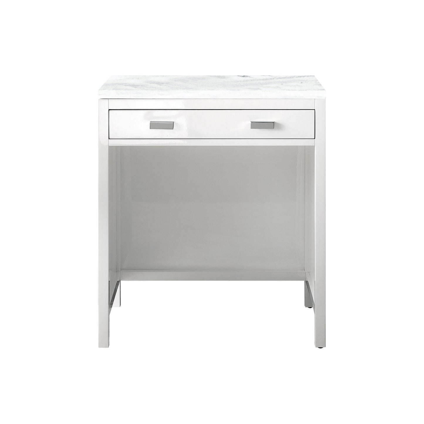 James Martin Vanities Addison 30" Glossy White Free-standing Makeup Countertop With 3cm Arctic Fall Solid Surface Top