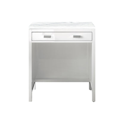 James Martin Vanities Addison 30" Glossy White Free-standing Makeup Countertop With 3cm Arctic Fall Solid Surface Top