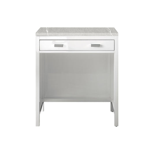 James Martin Vanities Addison 30" Glossy White Free-standing Makeup Countertop With 3cm Eternal Serena Top