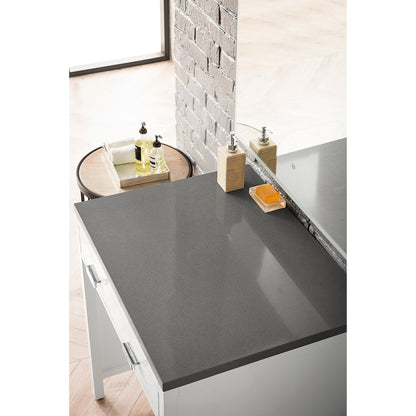 James Martin Vanities Addison 30" Glossy White Free-standing Makeup Countertop With 3cm Grey Expo Quartz Top