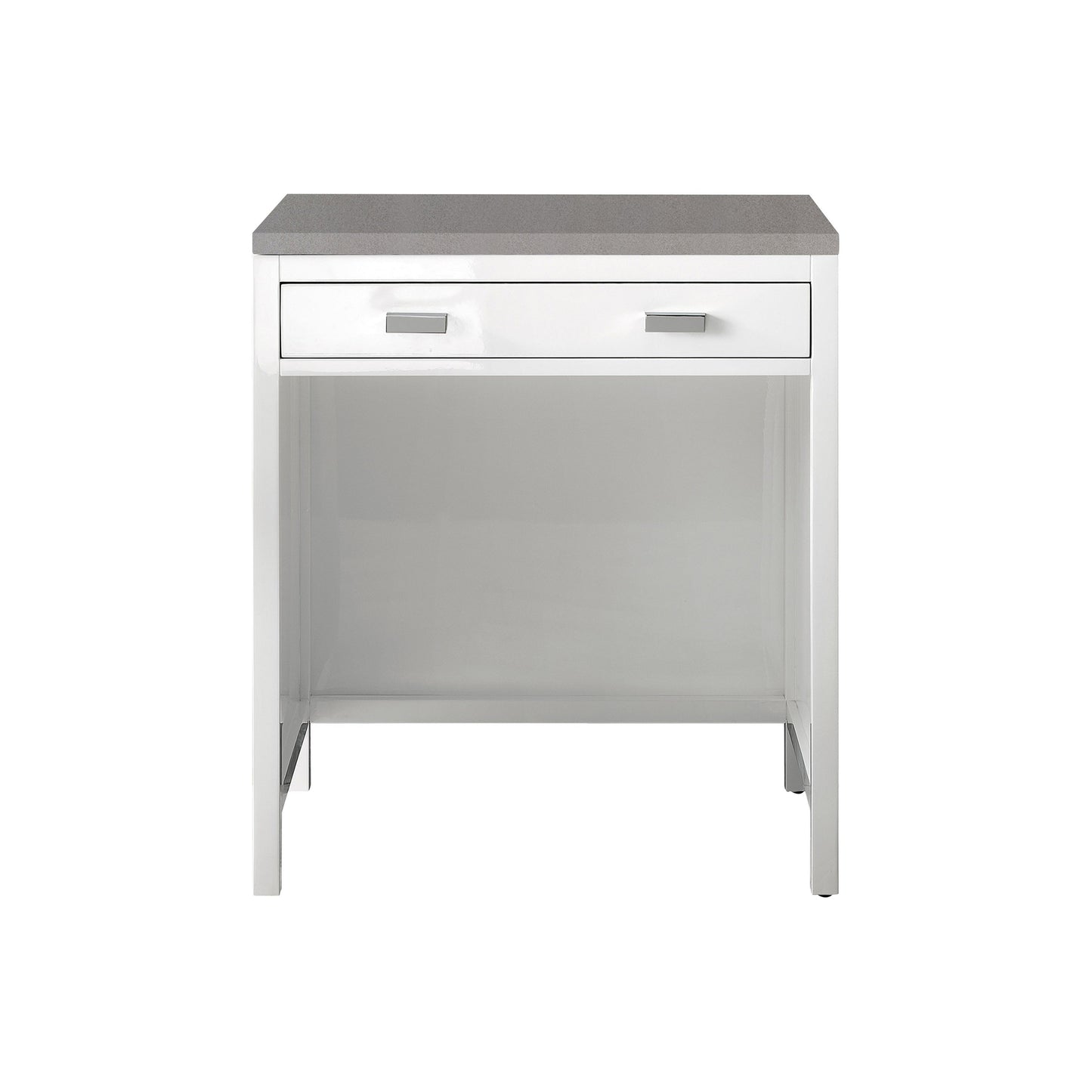 James Martin Vanities Addison 30" Glossy White Free-standing Makeup Countertop With 3cm Grey Expo Quartz Top