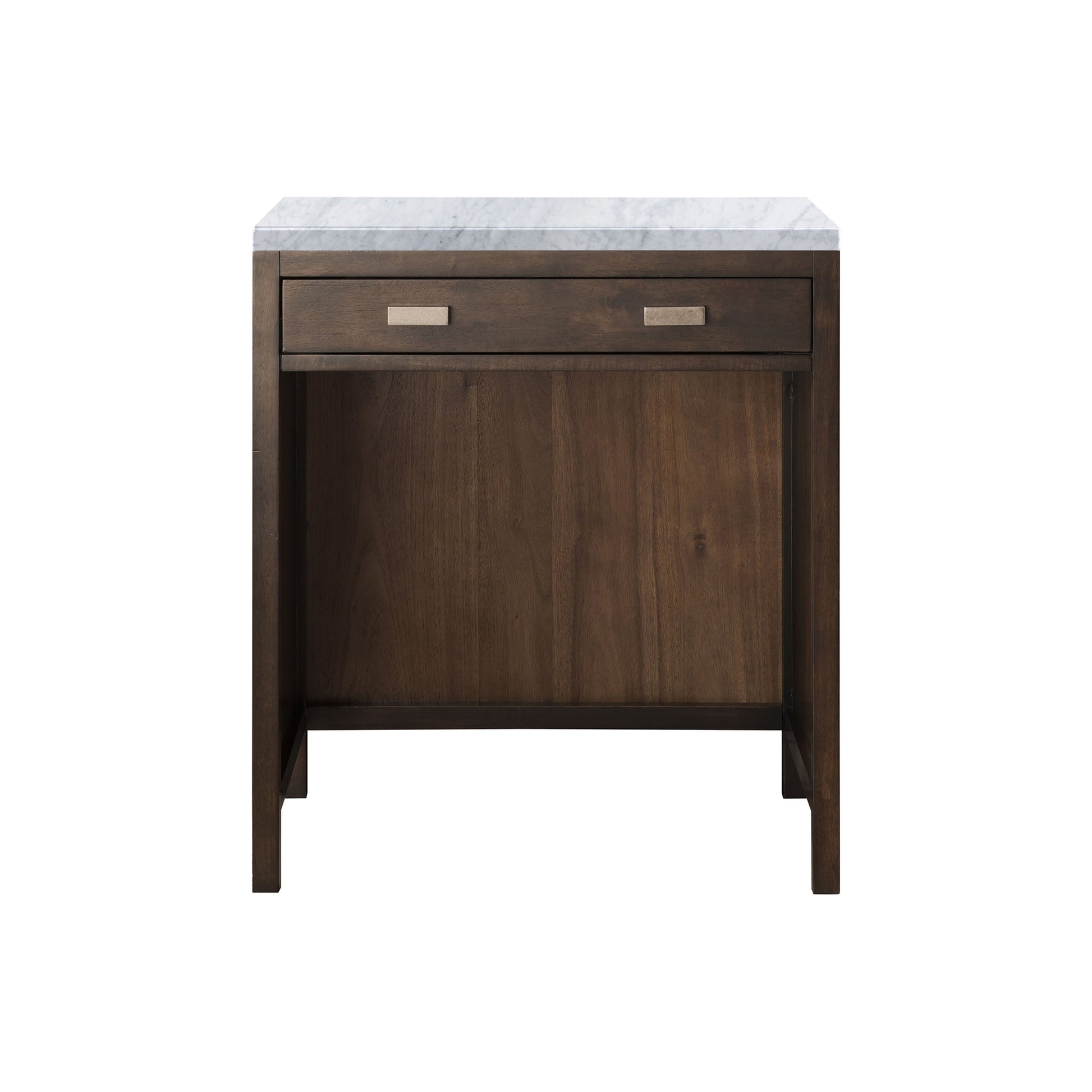 James Martin Vanities Addison 30" Mid Century Acacia Free-standing Makeup Countertop With 3cm Carrara Marble Top