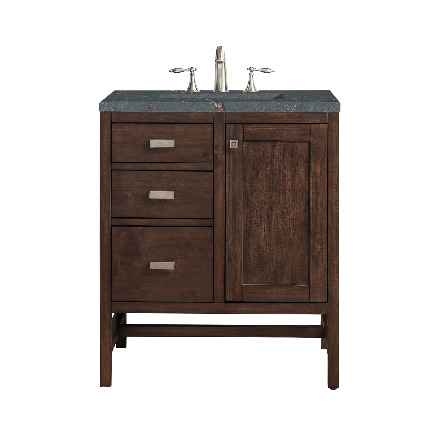 James Martin Vanities Addison 30" Mid-Century Acacia Single Vanity With 3cm Parisien Bleu Quartz Top