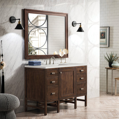 James Martin Vanities Addison 48" Mid-Century Acacia Single Vanity With 3cm Lime Delight Quartz Top