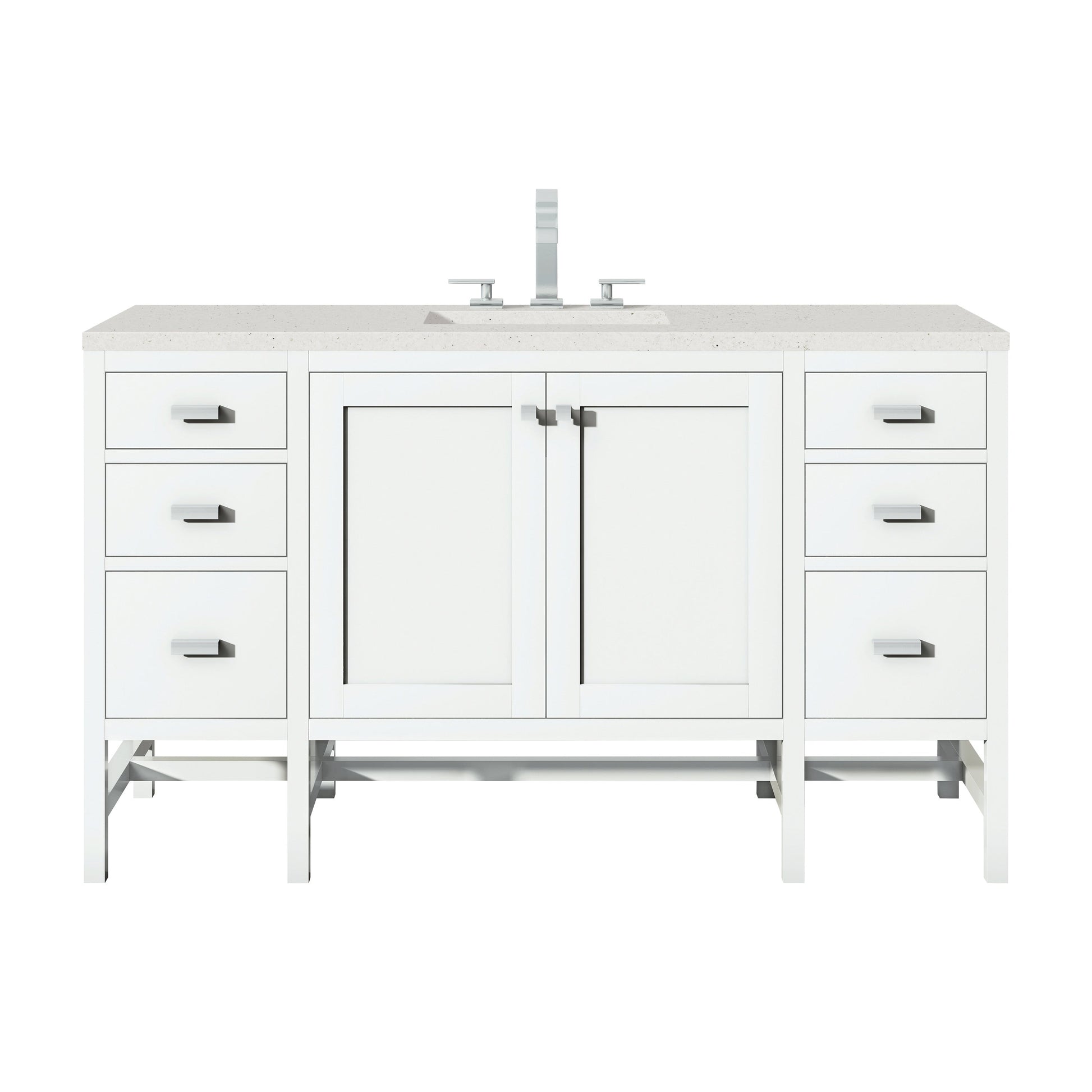 James Martin Vanities Addison 60" Glossy White Single Vanity With 3cm Lime Delight Quartz Top