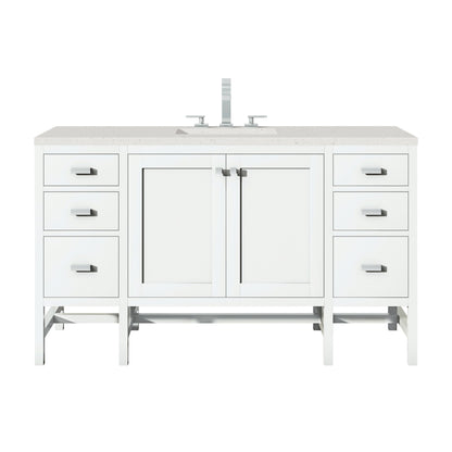 James Martin Vanities Addison 60" Glossy White Single Vanity With 3cm Lime Delight Quartz Top