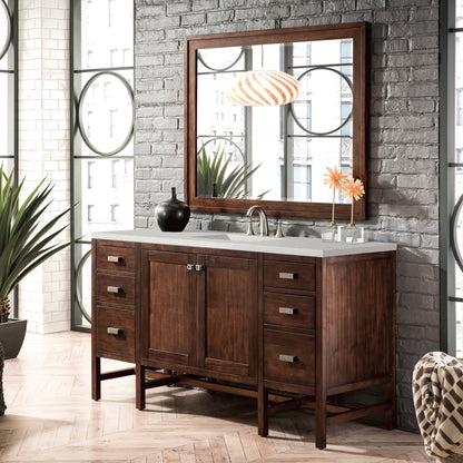 James Martin Vanities Addison 60" Mid-Century Acacia Single Vanity With 3cm Lime Delight Quartz Top