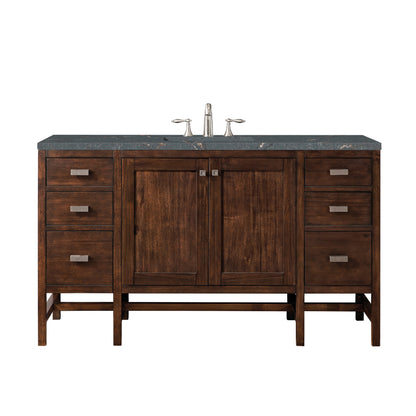 James Martin Vanities Addison 60" Mid-Century Acacia Single Vanity With 3cm Parisien Bleu Quartz Top