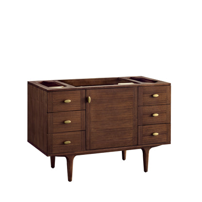 James Martin Vanities Amberly 48" Mid-Century Walnut Single Vanity