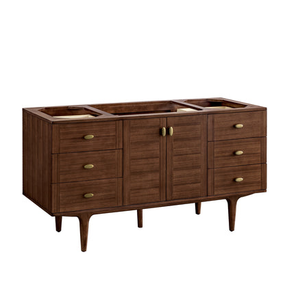 James Martin Vanities Amberly 60" Mid-Century Walnut Single Vanity