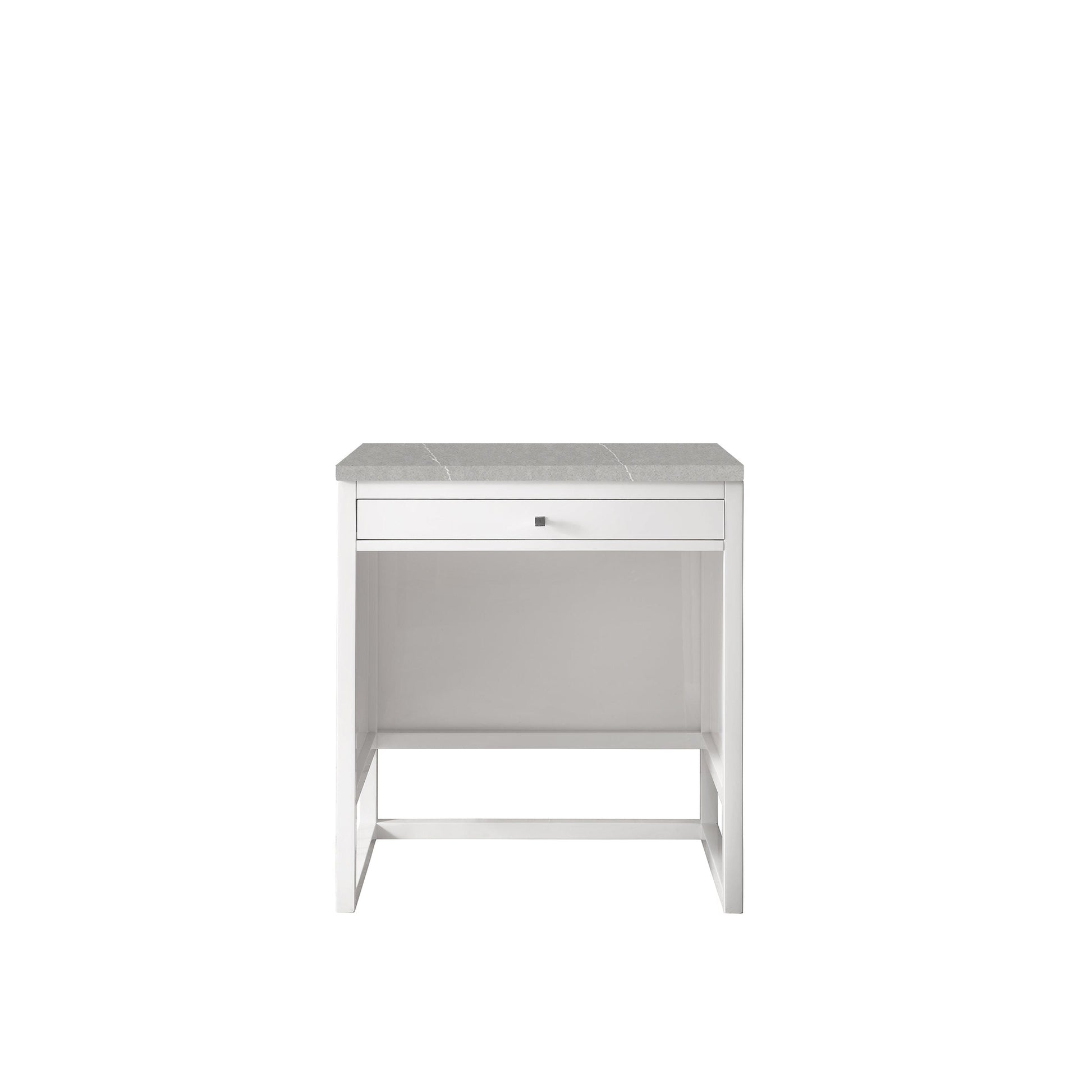 James Martin Vanities Athens 30" Glossy White Makeup Countertop With 3cm Eternal Serena Top