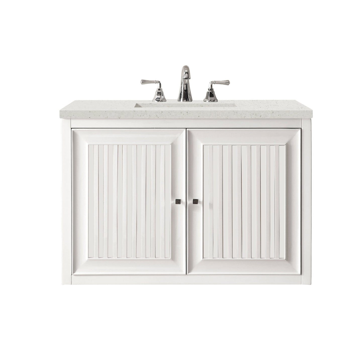 James Martin Vanities Athens 30" Glossy White Single Vanity With 3 cm Lime Delight Quartz Top