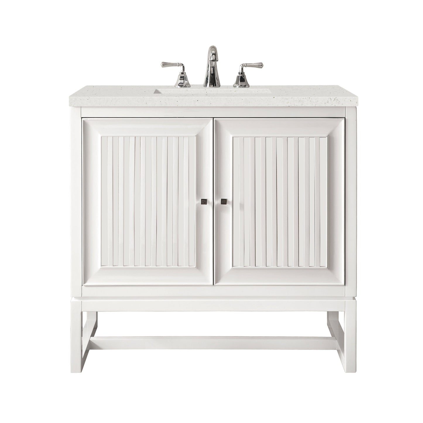 James Martin Vanities Athens 30" Glossy White Single Vanity With 3 cm Lime Delight Quartz Top