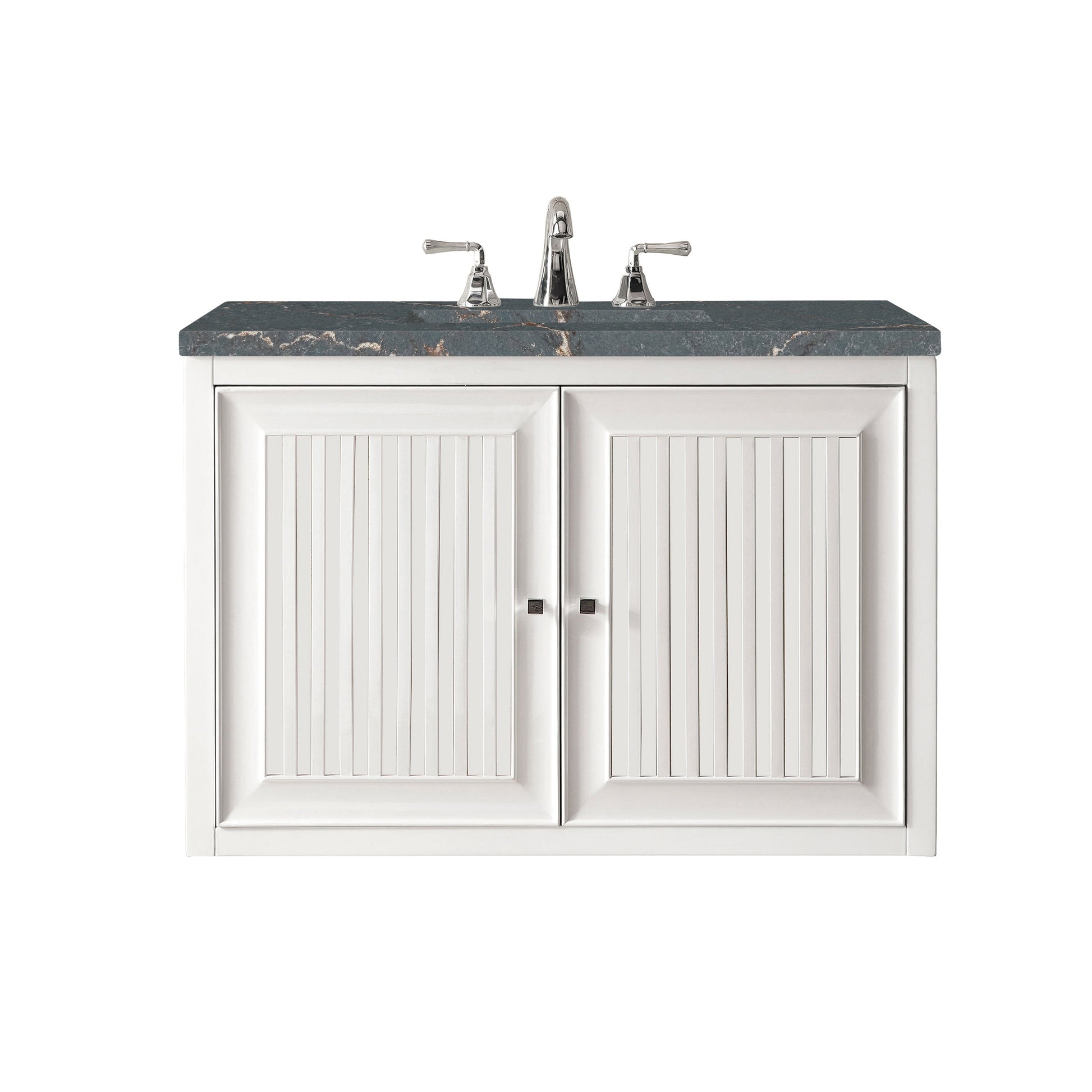 James Martin Vanities Athens 30" Glossy White Single Vanity With 3 cm Parisien Bleu Quartz Top