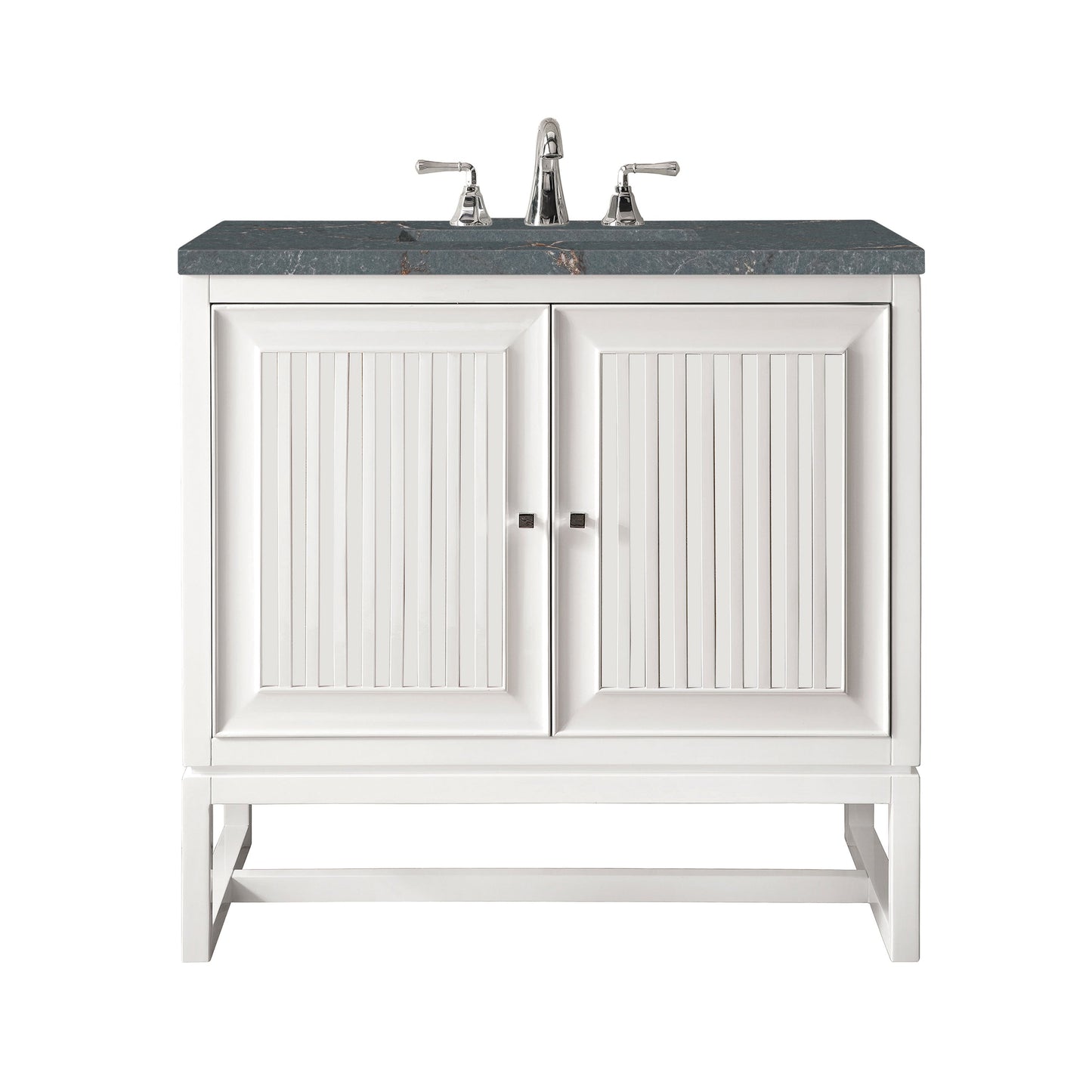 James Martin Vanities Athens 30" Glossy White Single Vanity With 3 cm Parisien Bleu Quartz Top