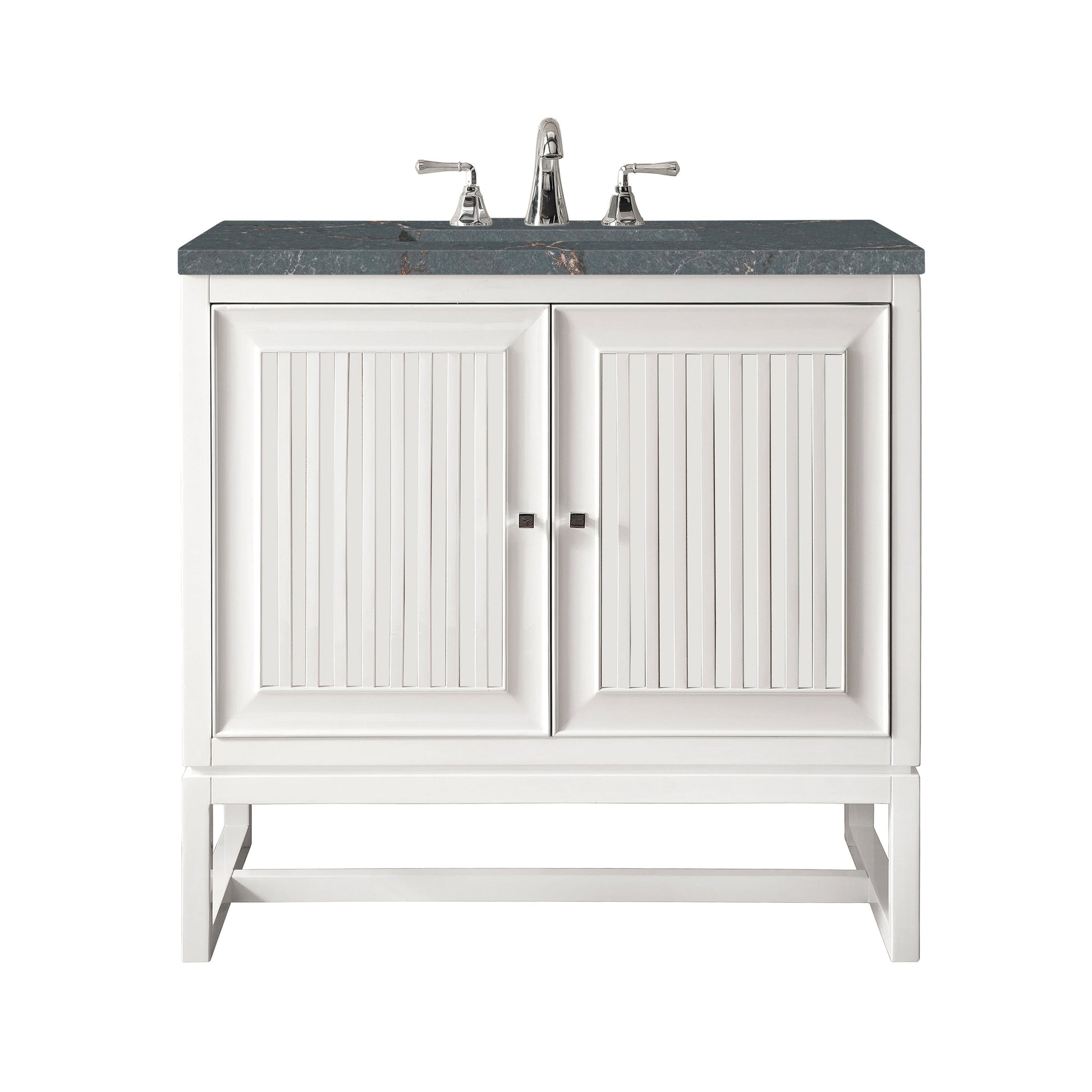 James Martin Vanities Athens 30" Glossy White Single Vanity With 3 cm Parisien Bleu Quartz Top