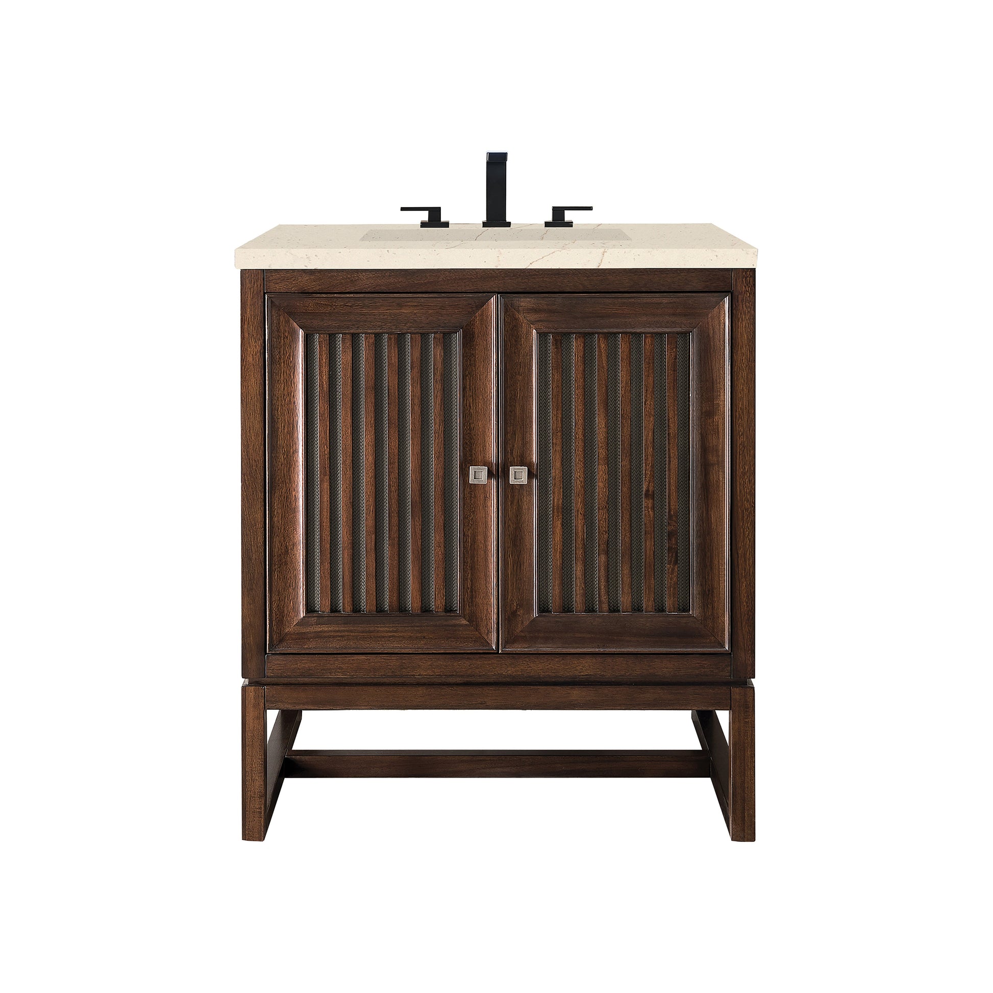 James Martin Vanities Athens 30" Mid Century Acacia Single Vanity Cabinet With 3 cm Eternal Marfil Top