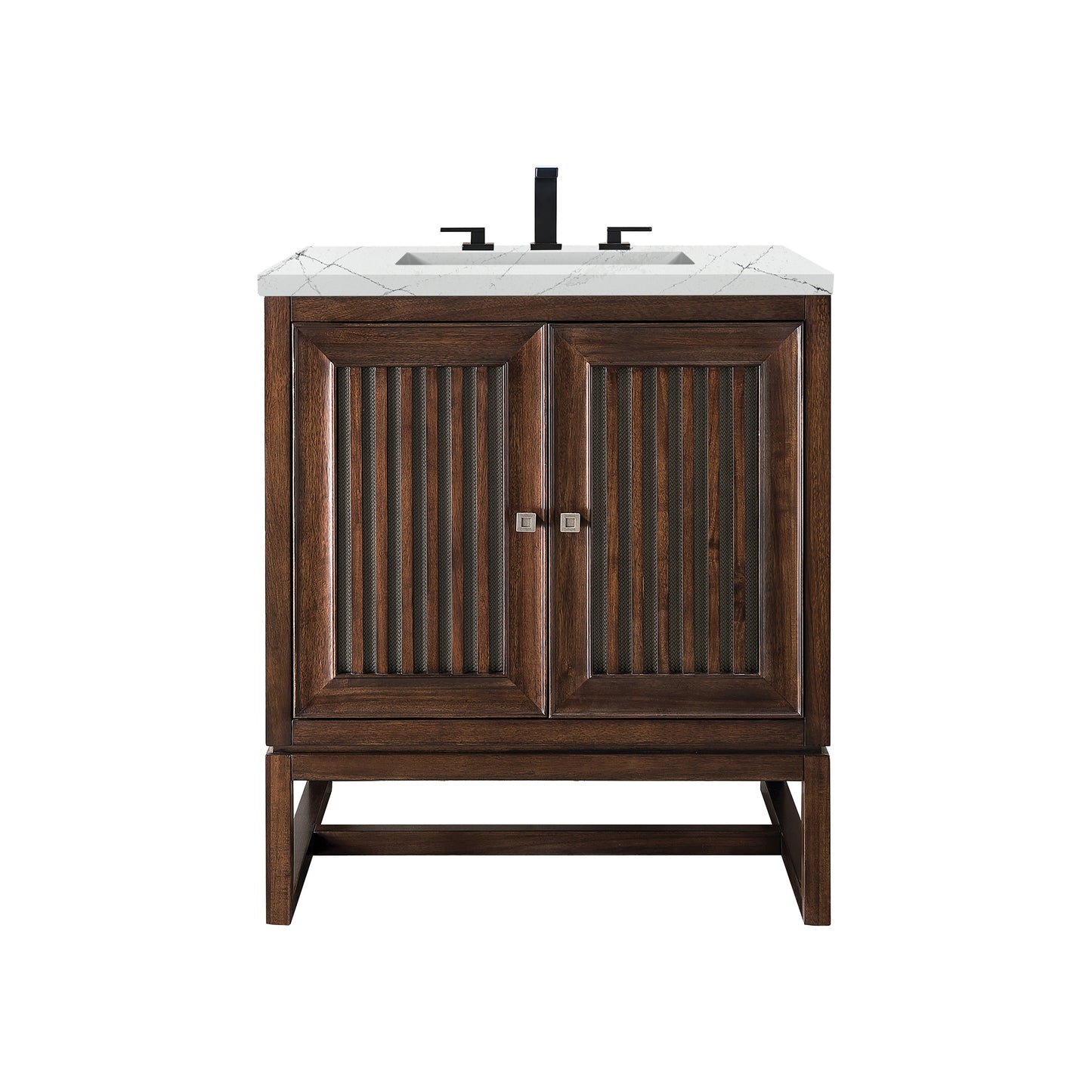 James Martin Vanities Athens 30" Mid Century Acacia Single Vanity Cabinet With 3 cm Ethereal Noctis Top