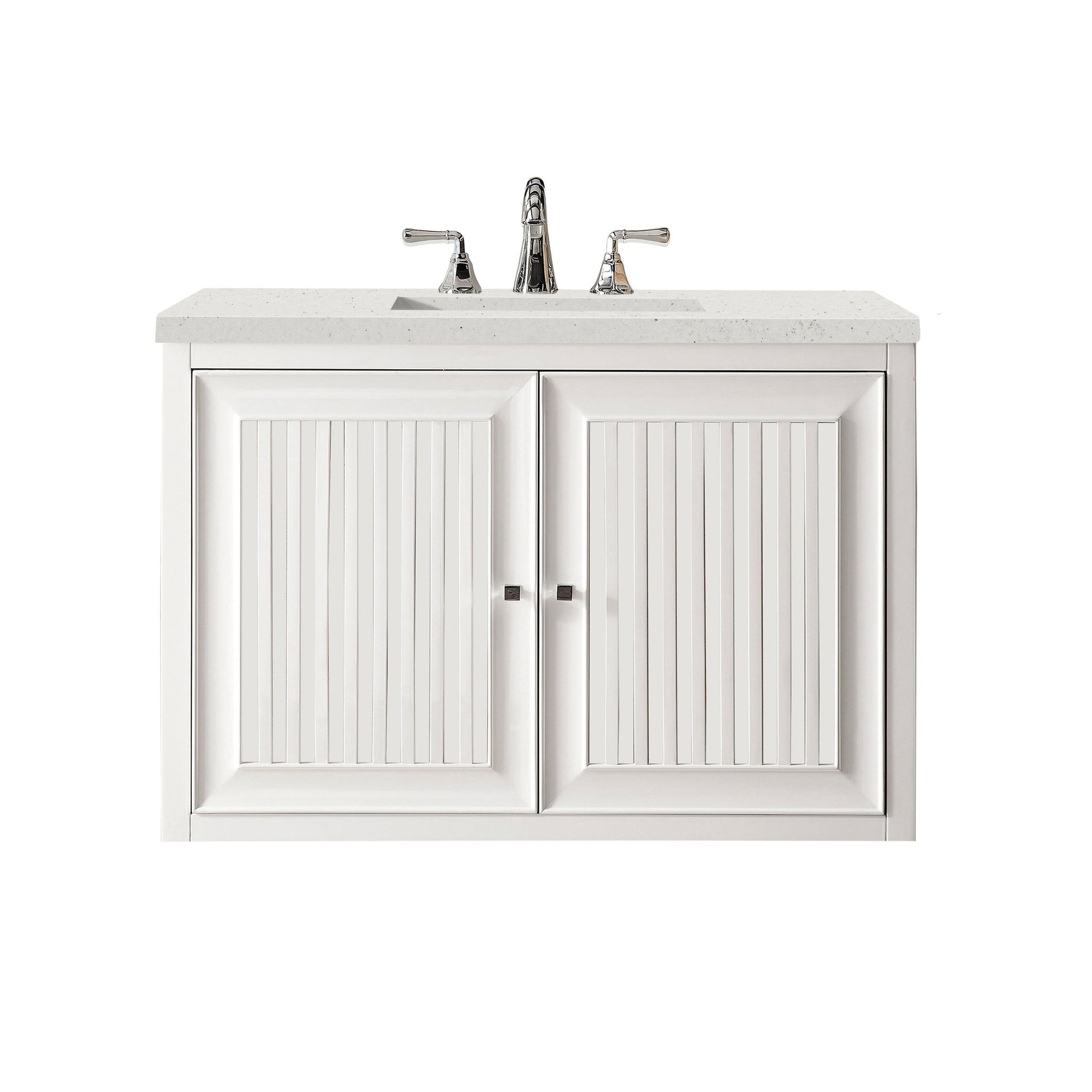 James Martin Vanities Athens 36" Glossy White Single Vanity With 3 cm Lime Delight Quartz Top