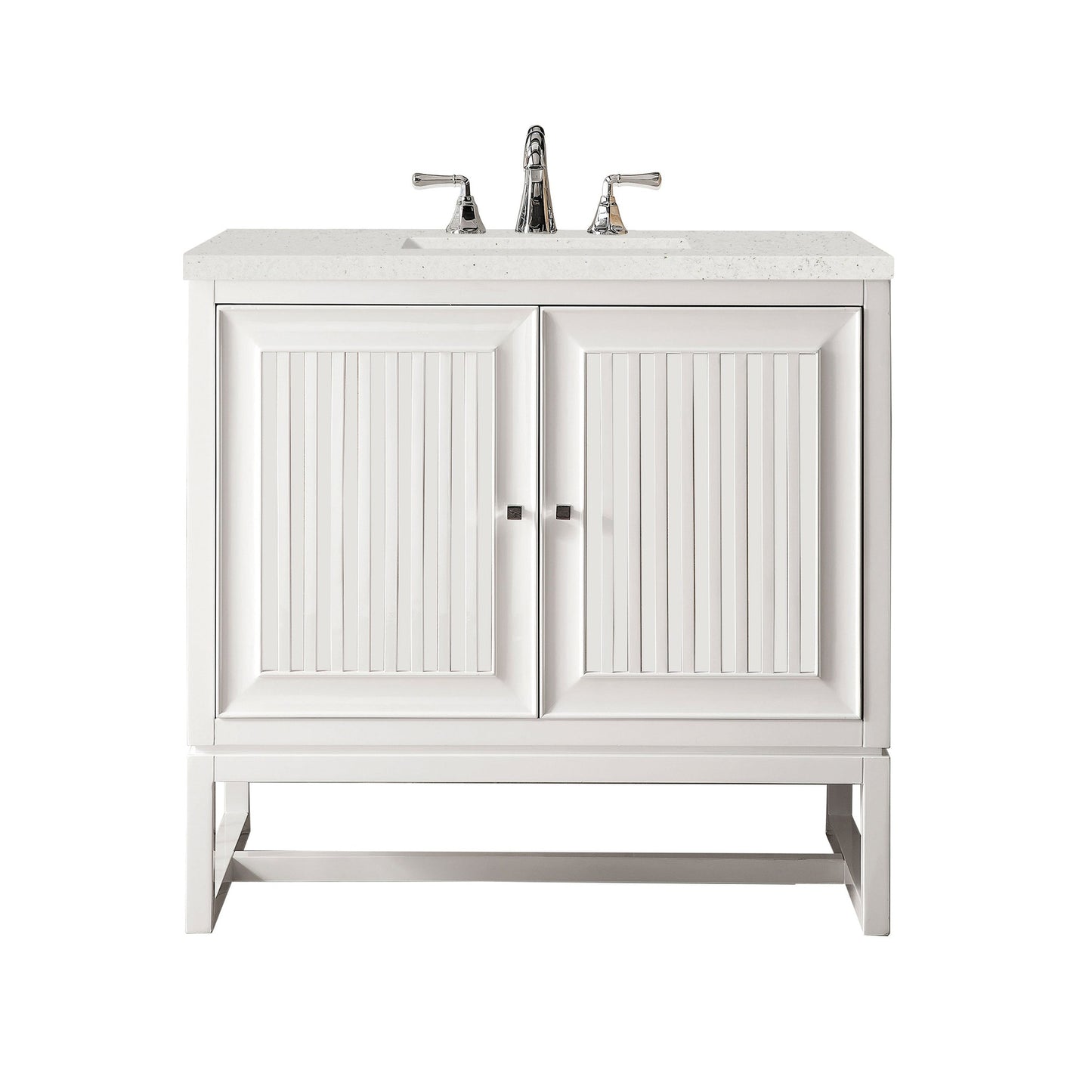 James Martin Vanities Athens 36" Glossy White Single Vanity With 3 cm Lime Delight Quartz Top