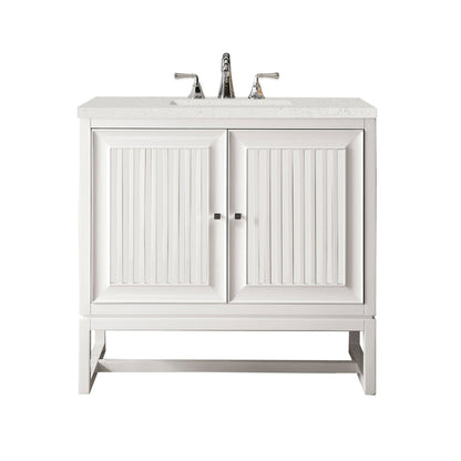 James Martin Vanities Athens 36" Glossy White Single Vanity With 3 cm Lime Delight Quartz Top