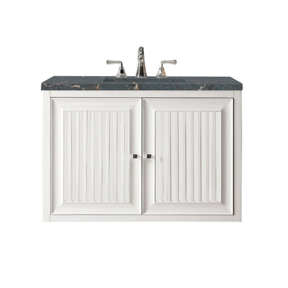 James Martin Vanities Athens 36" Glossy White Single Vanity With 3 cm Parisien Bleu Quartz Top
