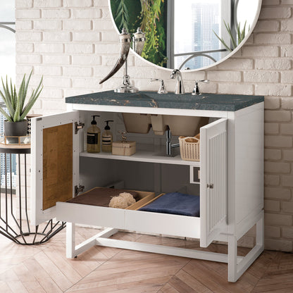 James Martin Vanities Athens 36" Glossy White Single Vanity With 3 cm Parisien Bleu Quartz Top