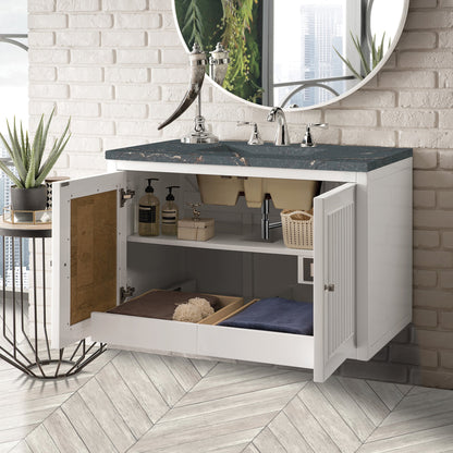 James Martin Vanities Athens 36" Glossy White Single Vanity With 3 cm Parisien Bleu Quartz Top