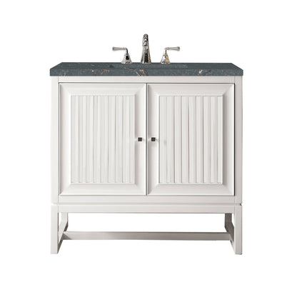 James Martin Vanities Athens 36" Glossy White Single Vanity With 3 cm Parisien Bleu Quartz Top