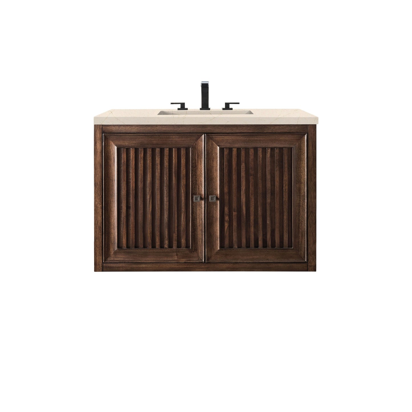 James Martin Vanities Athens 36" Mid Century Acacia Single Vanity Cabinet With 3 cm Eternal Marfil Top