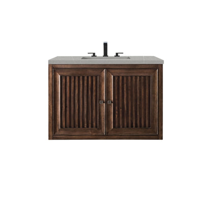 James Martin Vanities Athens 36" Mid Century Acacia Single Vanity Cabinet With 3 cm Eternal Serena Top