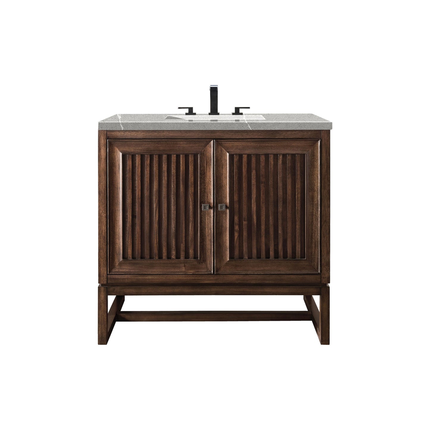 James Martin Vanities Athens 36" Mid Century Acacia Single Vanity Cabinet With 3 cm Eternal Serena Top