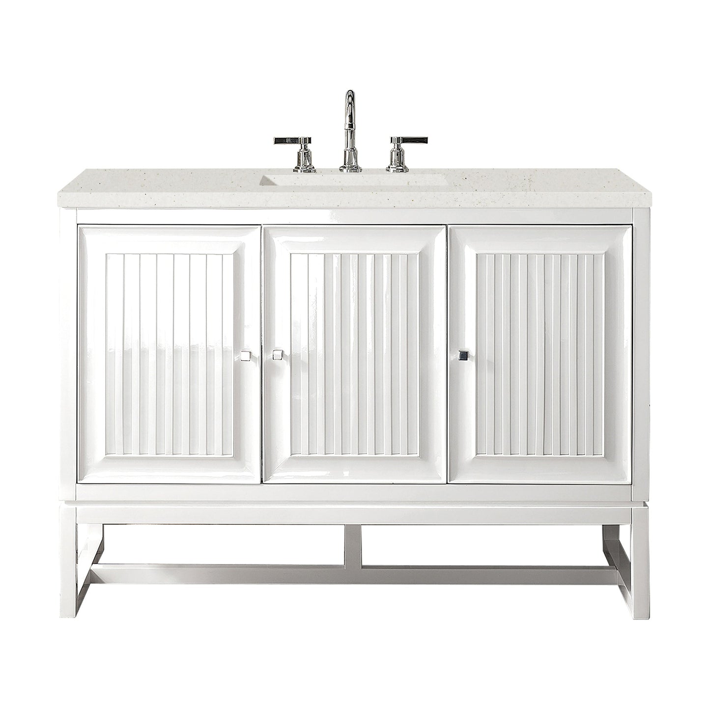 James Martin Vanities Athens 48" Glossy White Single Vanity With 3 cm Lime Delight Quartz Top