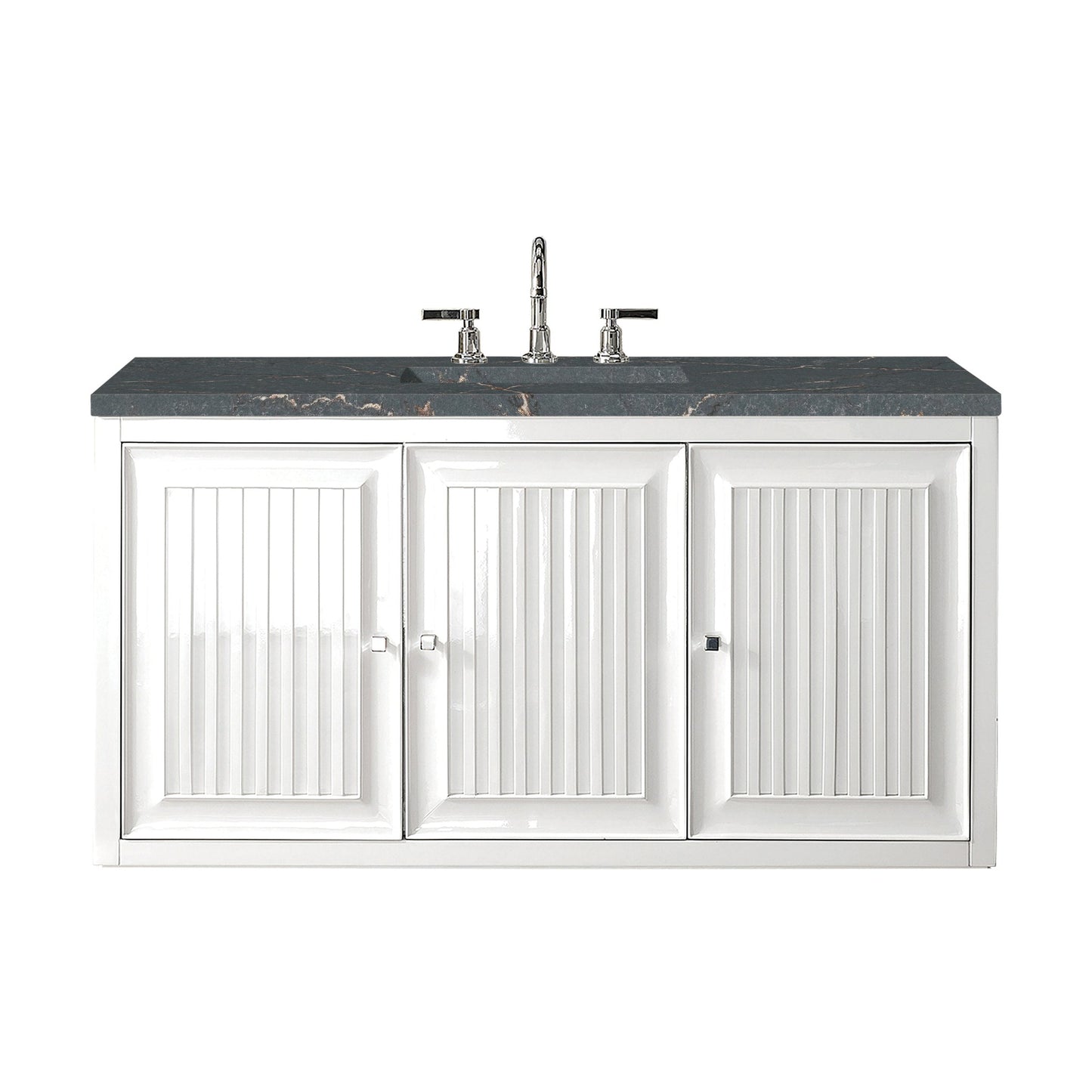 James Martin Vanities Athens 48" Glossy White Single Vanity With 3 cm Parisien Bleu Quartz Top
