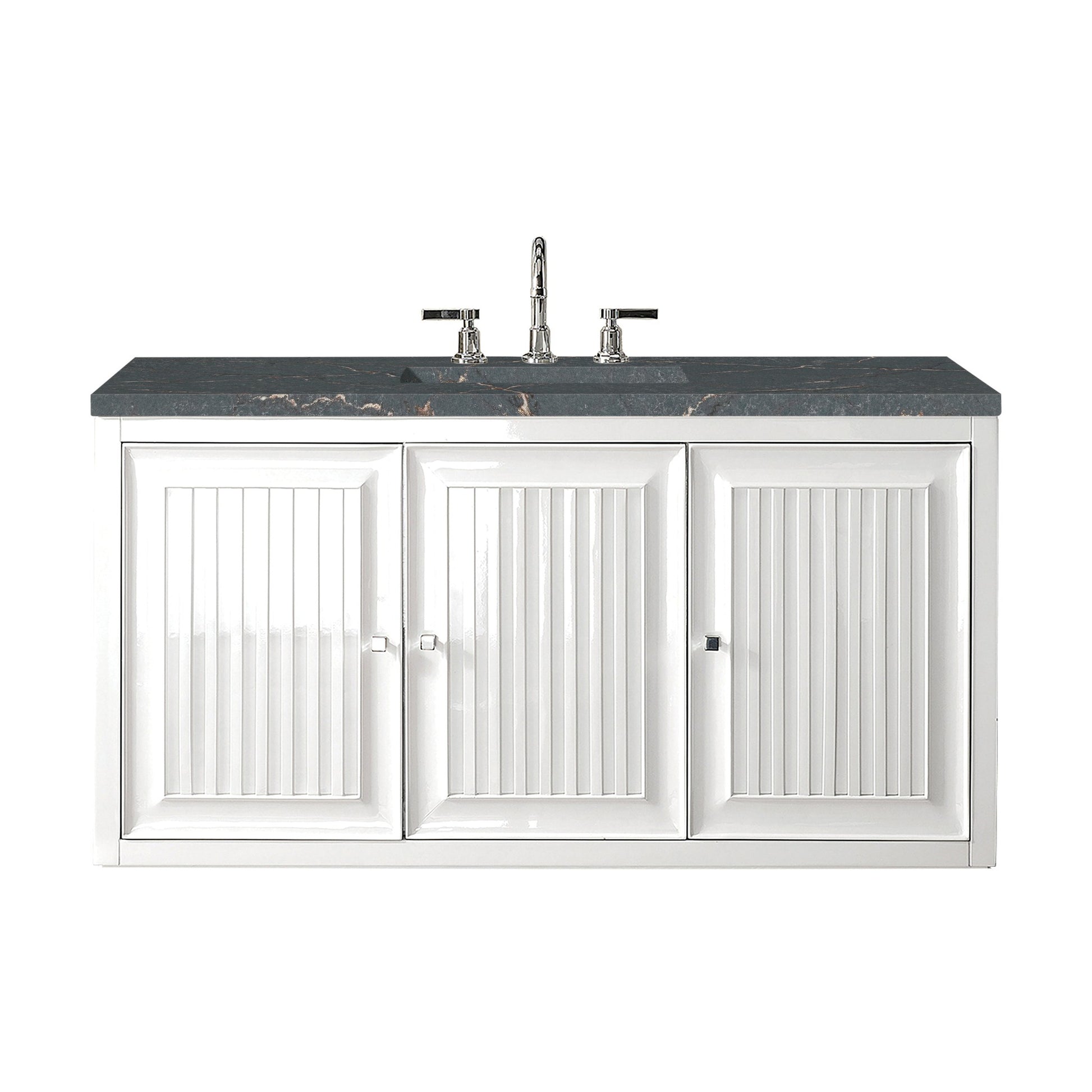 James Martin Vanities Athens 48" Glossy White Single Vanity With 3 cm Parisien Bleu Quartz Top